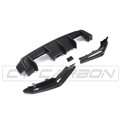 BMW M3 G80 Carbon Fibre/Carbon Fiber Rear Diffuser, Rear Valance, Lower Bumper Splitter 2021+ (Saloon/Sedan) Gloss Pre-Preg Carbon – CT Design Performance Rear Apron Upgrade
