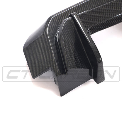 BMW M3 G80 Carbon Fibre/Carbon Fiber Rear Diffuser, Rear Valance, Lower Bumper Splitter 2021+ (Saloon/Sedan) Gloss Pre-Preg Carbon – CT Design Performance Rear Apron Upgrade