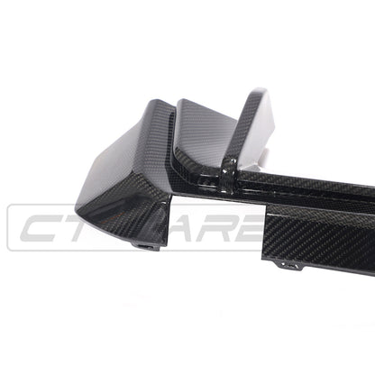 BMW M3 G80 Carbon Fibre/Carbon Fiber Rear Diffuser, Rear Valance, Lower Bumper Splitter 2021+ (Saloon/Sedan) Gloss Pre-Preg Carbon – CT Design Performance Rear Apron Upgrade