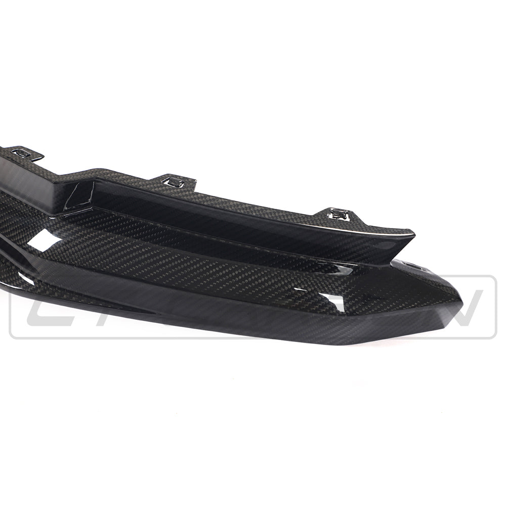 BMW M3 G80 Carbon Fibre/Carbon Fiber Rear Diffuser, Rear Valance, Lower Bumper Splitter 2021+ (Saloon/Sedan) Gloss Pre-Preg Carbon – CT Design Performance Rear Apron Upgrade