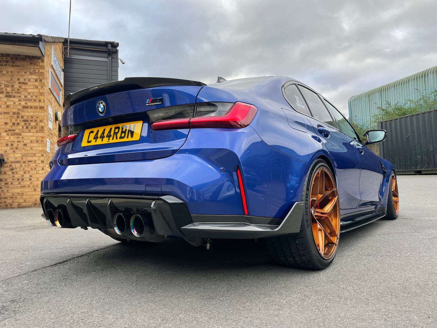 BMW M4 G82 / 4 Series G22 Carbon Fibre/Fiber Rear Boot Lip Spoiler V-Style - Trunk Decklid Tail Lip Wing - Fits 2020+ Coupe - CT Carbon M Performance Style