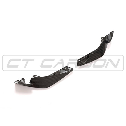 BMW M3/M4 G80 G82 G83 (G8X) Carbon Fibre (Fiber) Front Bumper Corner Trims, OEM-Style Lower Valance Outer End Caps Replacement 2021+, CT Carbon Dry Carbon Front Corner Spats Splitters Canards
