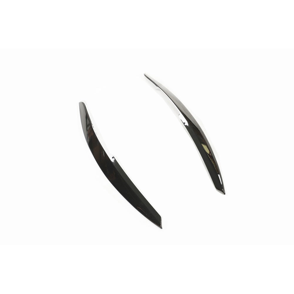 VOLKSWAGEN VW POLO MK5 6R/6C 2009-2017 GLOSS/PIANO BLACK ABS HEADLIGHT/HEADLAMP EYEBROWS EYELIDS BROWS COVERS FRONT LIGHT TRIM SET - BLAK BY CT