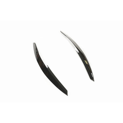 VOLKSWAGEN VW POLO MK5 6R/6C 2009-2017 GLOSS/PIANO BLACK ABS HEADLIGHT/HEADLAMP EYEBROWS EYELIDS BROWS COVERS FRONT LIGHT TRIM SET - BLAK BY CT