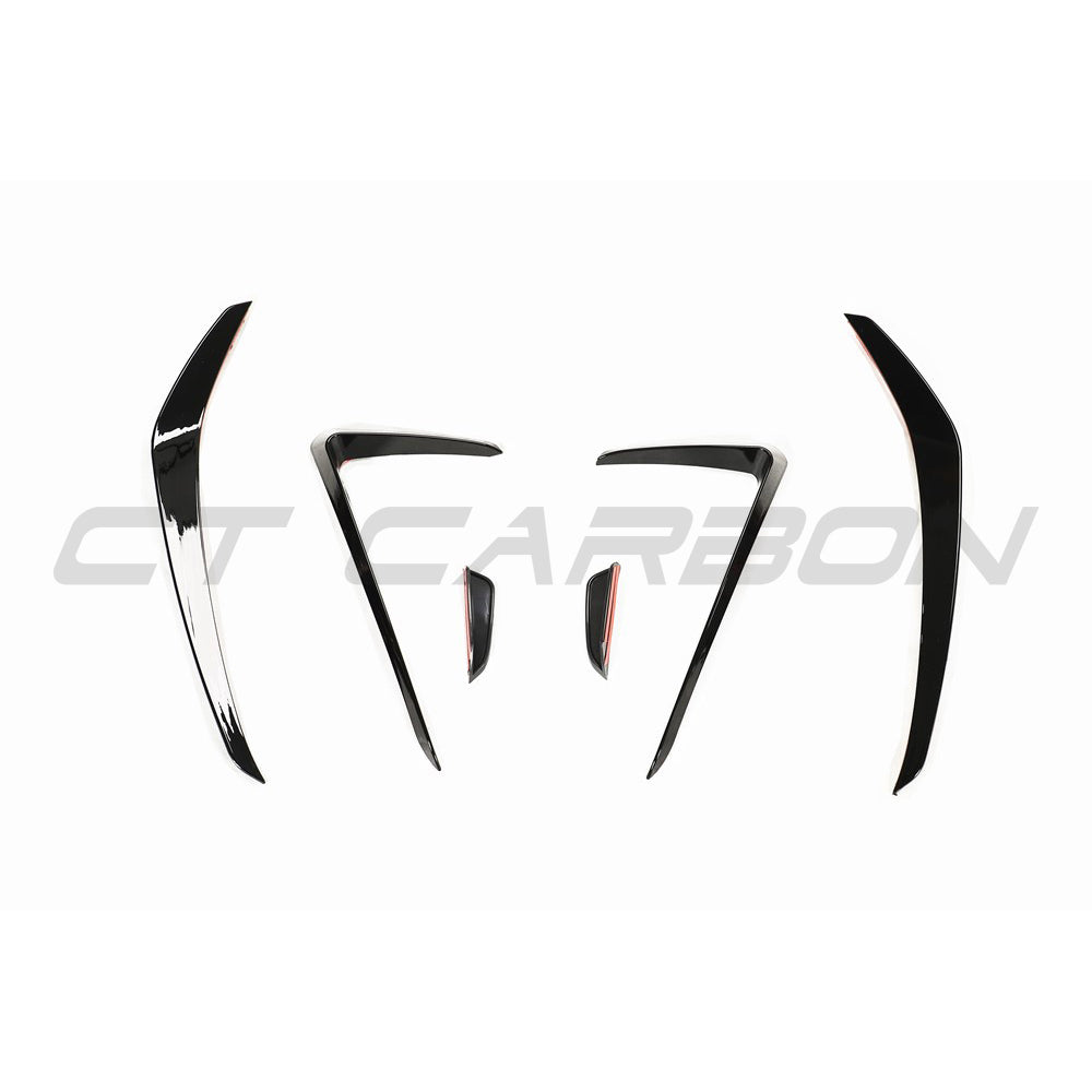 Volkswagen Golf GTI MK7.5 Facelift 2017-2020 Front Bumper Canards / Dive Planes / Aero Fins Winglets – Gloss Black ABS 2pc Set – The Blak by CT – VW Golf 7.5 GTI Splitter Winglets Air Deflectors