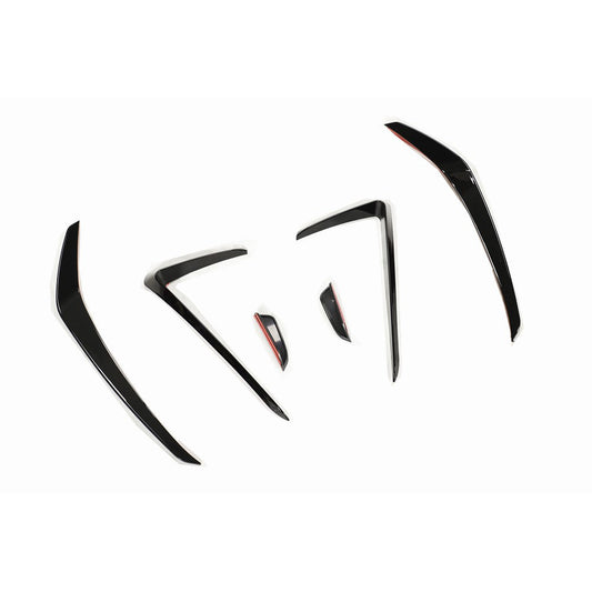 Volkswagen VW Golf GTI Mk7.5 2017-2020 Front Bumper Canards / Dive Planes / Winglets – Gloss Black ABS Aero Fins, OEM+ Facelift 7.5 Styling Kit by Blak by CT