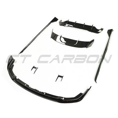 BMW 1 Series F40 2020+ Gloss/Piano Black Body Kit – M Performance/M Sport Style Aero Pack by CT Carbon / CT BLAK | Front Splitter Lip + Rear Diffuser Valance + Boot/Tailgate Spoiler | ABS Black Pack Exterior Styling Upgrade | Shadowline Compatible