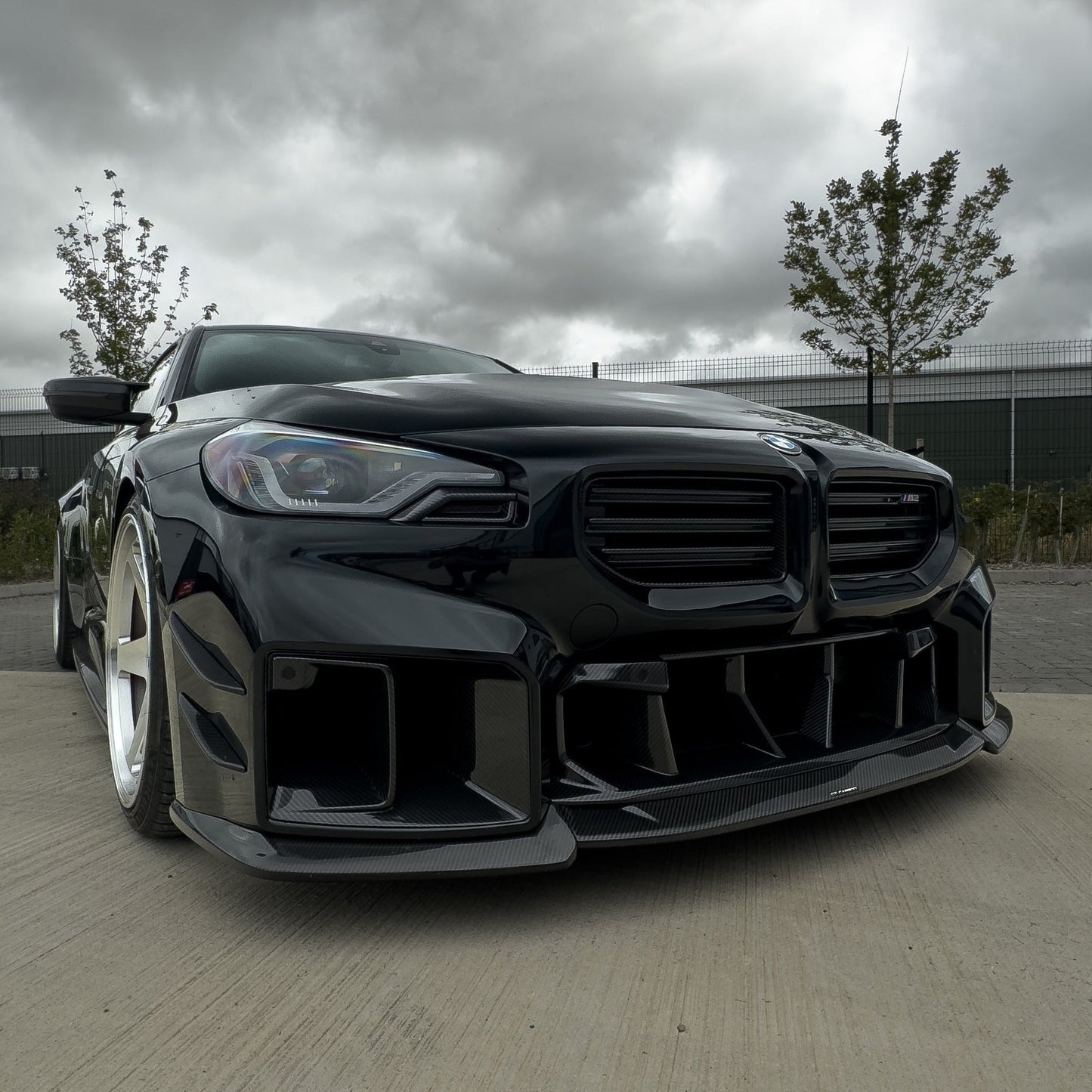 BMW M2 G87 Front Bumper Carbon Fibre Vent Inserts / Brake Cooling Air Ducts & Scoops (2023+) – Gloss Pre-Preg OEM Style Performance Intakes – CT Design