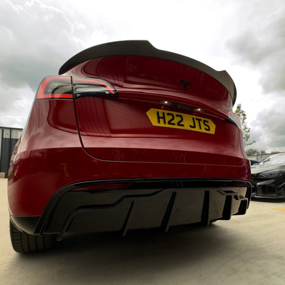 Tesla Model Y Gloss Piano Black Body Kit / Aero Kit – Blackout Styling Pack (2020+) with Front Lip Splitter, Side Skirts, Rear Diffuser & Spoiler – BLAK by CT Carbon