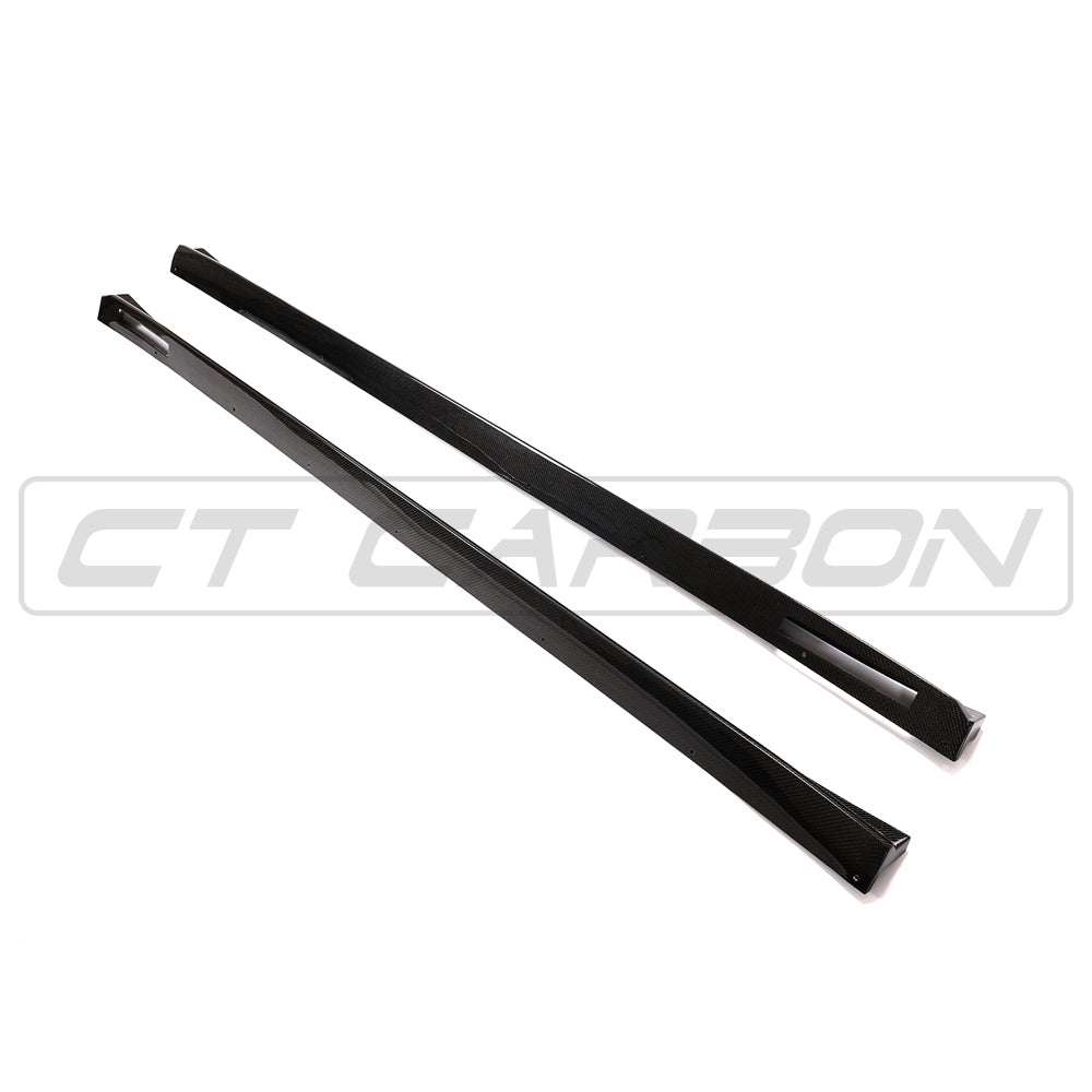 CT Carbon 3D Style Side Skirt Extensions for BMW X3 M/X4 M F97/F98 (2018-2021 Pre-LCI/Pre-Facelift) - Carbon Fibre Rocker Panels, Side Splitters, Sill/Rocker Extensions, Side Blades