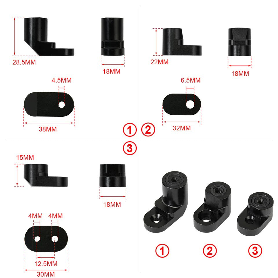 Ford Fiesta MK7/MK7.5 Spoiler Riser Kit - Rear Wing Lift Spacers/Shims Stand-Offs Angle Adjuster - Metal Bolt-On Boot Spoiler Lifter with Screws & Washers | Fits ST180 ST200 Zetec S ST-Line Titanium