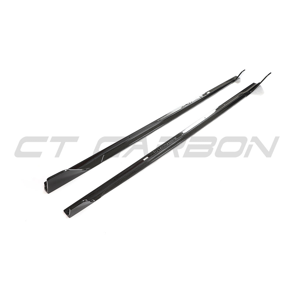 BMW 2 Series G42 Coupe 2022+ Gloss Carbon Fibre Side Skirts – Full Length Side Skirt Extensions / Side Splitters / Sill Blades / Rocker Extensions / Side Lips (M240i 230i 220i) by CT Carbon
