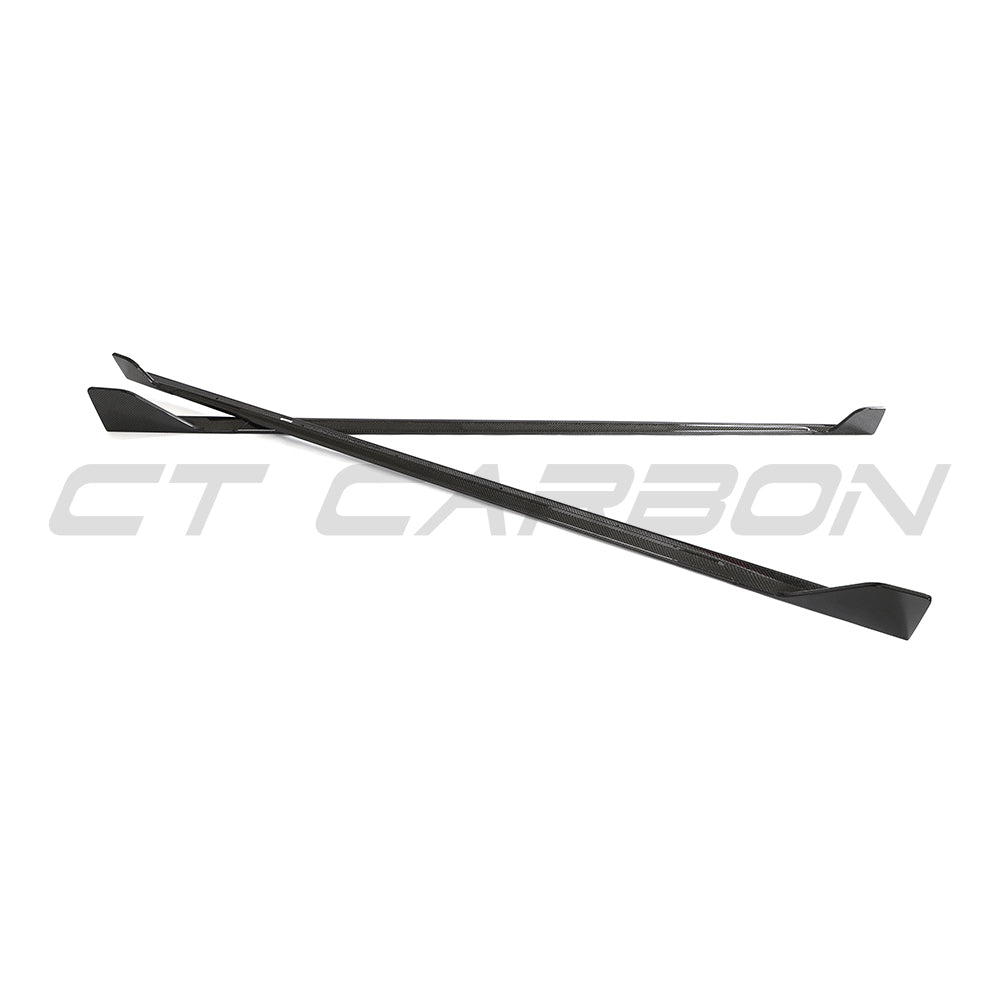 BMW 2 Series G42 Coupe 2022+ Gloss Carbon Fibre Side Skirts – Full Length Side Skirt Extensions / Side Splitters / Sill Blades / Rocker Extensions / Side Lips (M240i 230i 220i) by CT Carbon