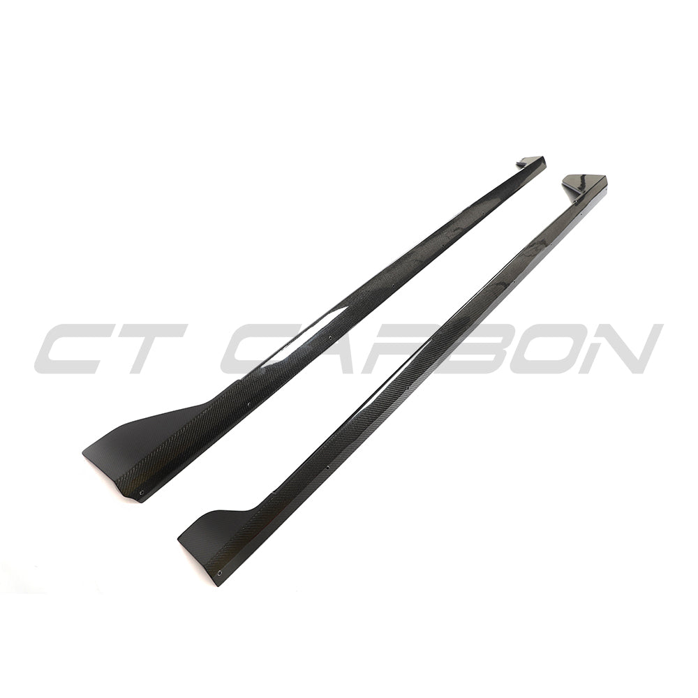 BMW 2 Series G42 Coupe 2022+ Gloss Carbon Fibre Side Skirts – Full Length Side Skirt Extensions / Side Splitters / Sill Blades / Rocker Extensions / Side Lips (M240i 230i 220i) by CT Carbon