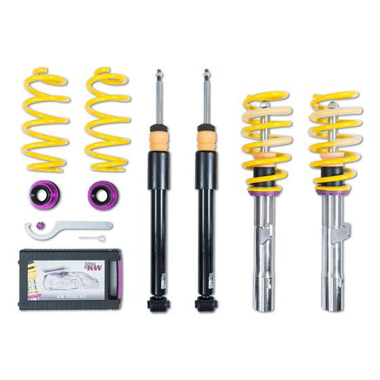 KW Street Comfort Coilovers Suspension Kit for BMW 7 Series E38 (1994-2001) - Height Adjustable 10-40mm, 16-Click Rebound, Inox-Line Stainless - Non-EDC - Lowering Springs & Shock Absorbers - Fits 725tds 728i 728Li 735i 735Li - KW 18020028