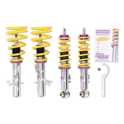 KW Street Comfort Coilover Suspension Kit for BMW 5 Series E61 Touring Estate Wagon (2004-2010) - Height Adjustable 10-40mm, 16-Click Rebound, Inox-Line - Lowering/Adjustable Shocks & Springs - Fits 520i-550i, 520d-535d - PN 18020045
