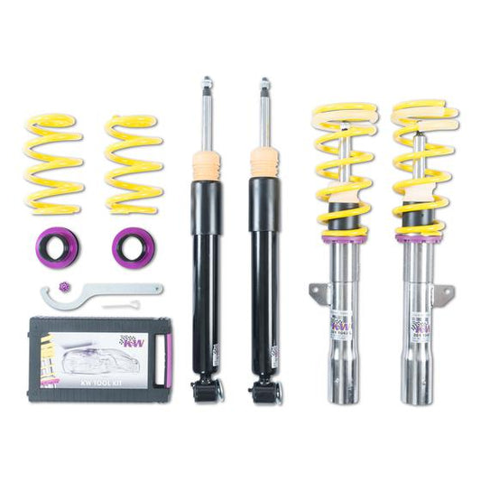 KW Street Comfort Coilover Kit for BMW 3 Series E91 Touring & E93 Convertible (20062013)  Height Adjustable, 16-Click Rebound, Inox-Line  Fits 320i 323i 328i 330i 335i, 320d 325d 330d  Part No. 18020033