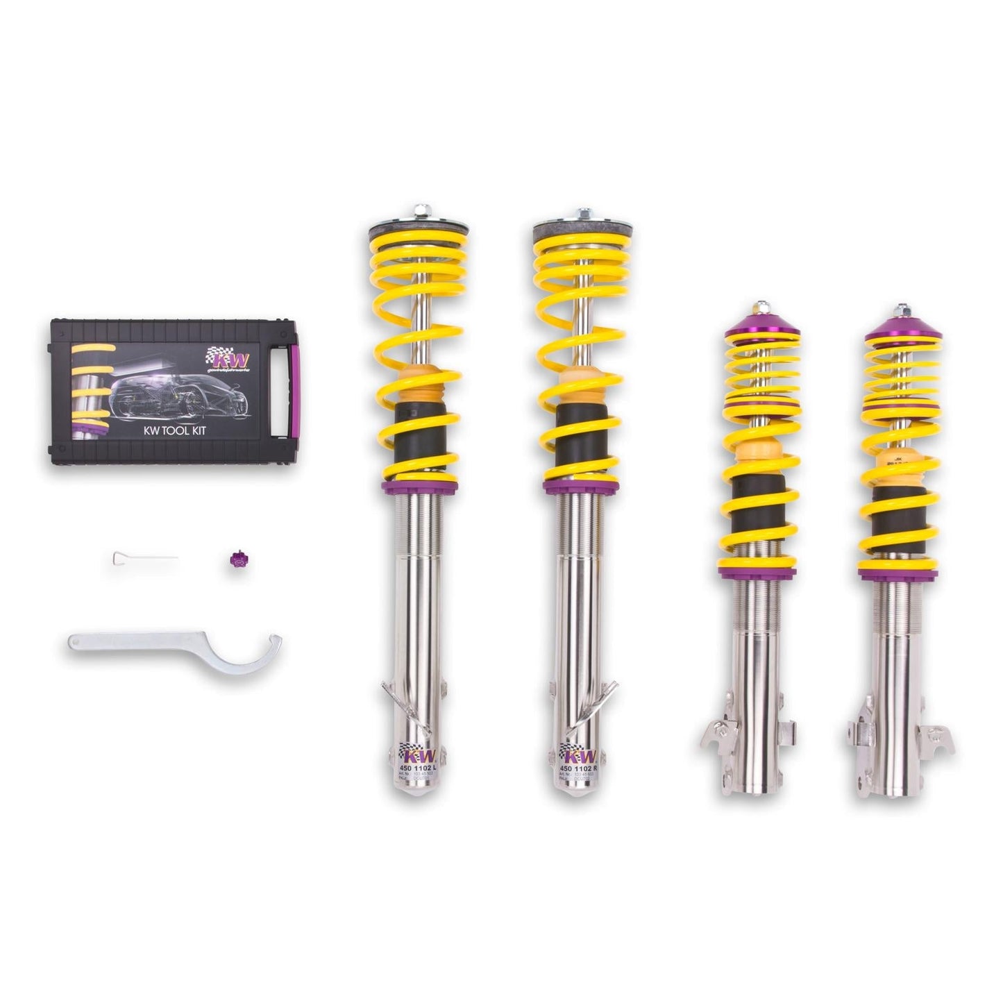 KW Suspension Variant 1 (V1) Inox-Line Street Coilover Suspension Kit for BMW M3 E93 Convertible (2006-2013) - Height Adjustable Lowering Kit, Fixed Damping, Stainless Steel | E93 Cabriolet E9X | PN 10220073