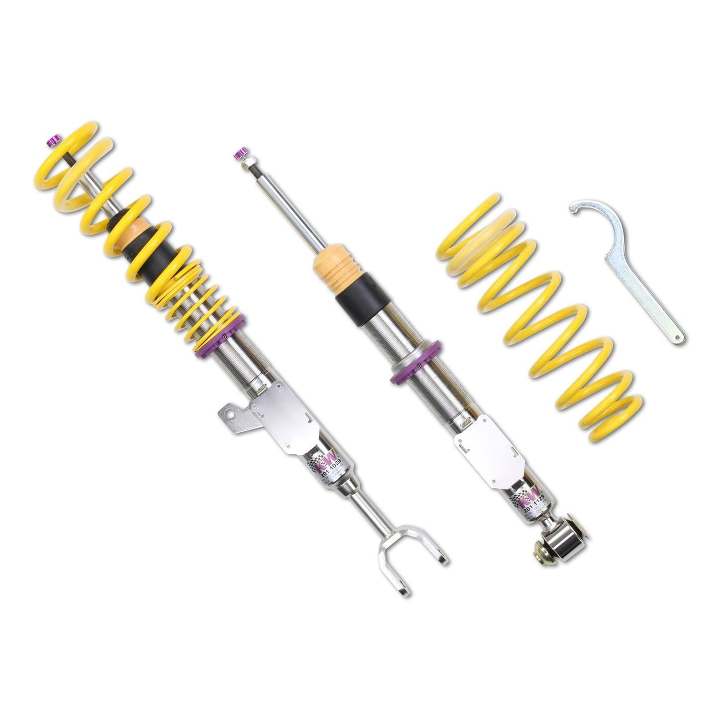 KW Street Comfort Coilover Kit for BMW F10 5 Series, F06 6 Series Gran Coupe, F01-F04 7 Series - EDC Delete Included - Height & Rebound Adjustable - Inox-Line - Part 18020090 (535i 550i 640i 650i 730i 740i 750i)