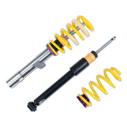 KW Street Comfort Coilovers Suspension Kit for BMW F20 F21 F22 (F2x) 1 & 2 Series incl xDrive - Height Adjustable 10-40mm, 16-Click Rebound Adjustable Dampers - Inox-Line Stainless Lowering Kit with EDC Delete/Adaptive Damping Deactivation - 1802000M