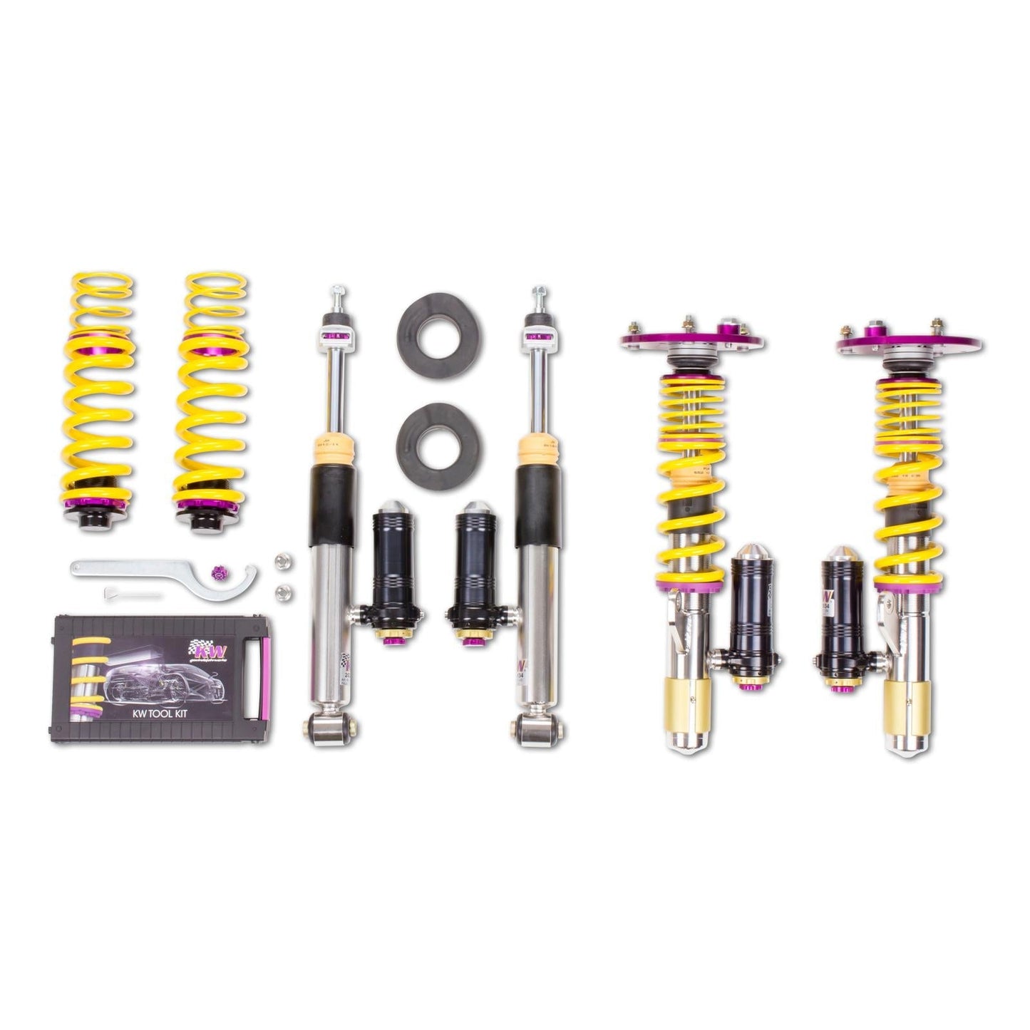KW Clubsport 3-Way Coilover Kit for BMW F20 F21 F30 F32 (1 Series, 3 Series, 4 Series) - Height Adjustable Inox-Line - Fits M135i M140i 335i 340i 435i 440i - Track & Fast Road Suspension