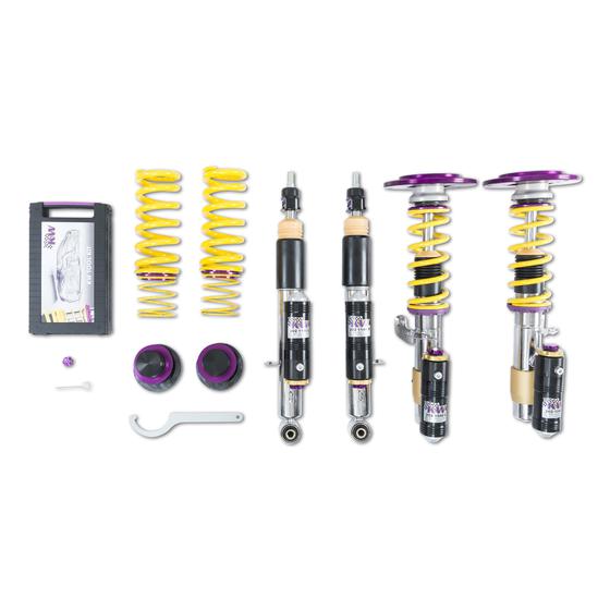 KW Variant 4 (V4) 3-Way (Triple Adjustable) Coilover Suspension Kit for BMW M3/M4 F80 F82 - Road & Track, Height Adjustable Shocks & Dampers, Rebound + Compression Tuning, Inox Stainless Struts - Part 3A7200AP