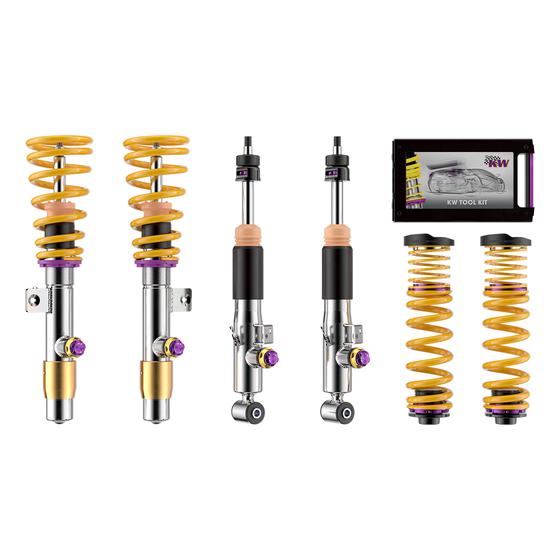KW Variant 4 V4 Triple-Adjustable Coilovers for BMW M3 G80 & M4 G82 (2021+) – Height Adjustable Lowering Suspension Kit, 3-Way Rebound/Compression, EDC Delete/Adaptive Damper Cancel – M3/M4 Competition – 3A7200EB