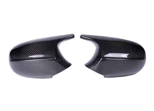 BMW E92 3 Series Coupe 2007-2010 Pre-LCI/Pre-Facelift M/M3 Style Carbon Fibre Wing Mirror Covers Caps Shells (Pair) – Gloss Twill Weave, OEM-Fit Tape-On Replacement Housings – Basic Carbon BC99947