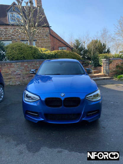 Gloss Black Kidney Grilles (Front Grills) for BMW 1 Series F20 F21 2011–2014 Pre‑LCI/Pre‑Facelift | Shadowline De‑Chrome Blackout Replacement Sport Grille Upgrade – Fits M135i 116i 118d 120d