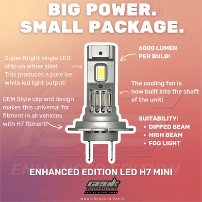 Enhanced Edition LED H7 Mini Headlight Upgrade (477 / PX26d) Vauxhall Vivaro C (2019-)