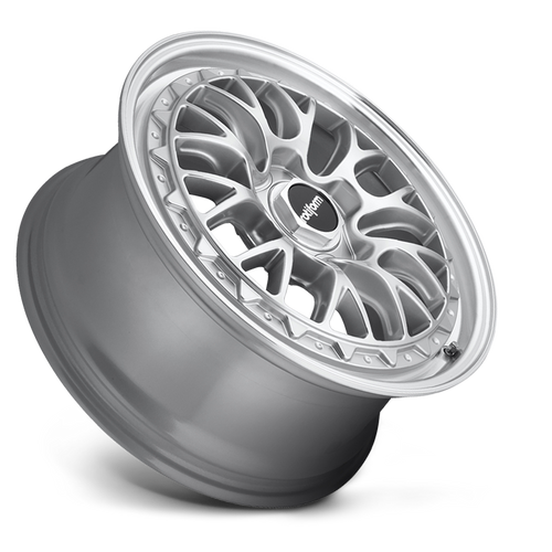 Rotiform LSR 18x9.5 9.5J 5x120 ET35 Silver Multi Spoke Alloy Wheel Rim - Cast Monoblock 1 Piece - BMW 5x120 Fitment - 18 Inch Concave Staggered Performance Rims