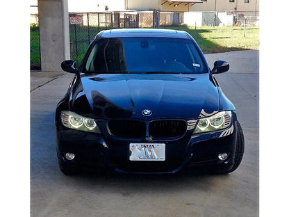 LUX V4 Angel Eyes LED Upgrade Kit for BMW 3 Series E90/E91 LCI 2009-2011 – 6000K Cool White Halo/Corona Ring DRL Marker Bulbs, 2000 Lumen, Plug & Play, Valeo Halogen Headlights, Cree LEDs, 15% Brighter Than V3