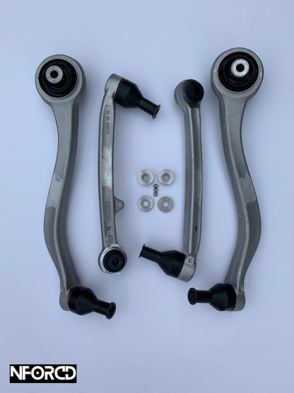 BMW 1 2 3 4 Series Front Control Arms & Tension Struts Kit – M3/M4 Geometry Camber/Caster Upgrade (Wishbones/Thrust Arms) Bolt-On with Spacers & Headlight Levelling Bracket – Fits M135i M140i M235i M240i M340i M440i F20 F21 F22 F23 F30 F31 F32 F36