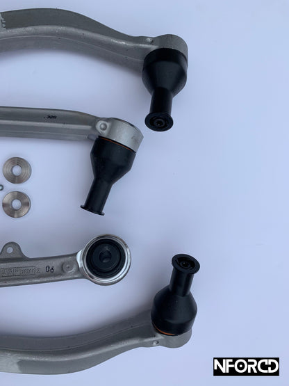 BMW 1 2 3 4 Series Front Control Arms & Tension Struts Kit – M3/M4 Geometry Camber/Caster Upgrade (Wishbones/Thrust Arms) Bolt-On with Spacers & Headlight Levelling Bracket – Fits M135i M140i M235i M240i M340i M440i F20 F21 F22 F23 F30 F31 F32 F36