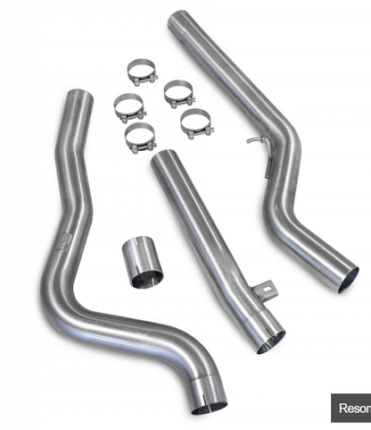 Scorpion Red Power Exhaust Resonator & GPF/OPF Delete Centre Section for BMW M140i/M240i (F20 F21 F22, 2016-2020)  80mm Mid Pipe, Direct Fit to OEM Back Box  Track Use Only