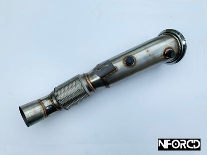Nforcd BMW B58 4-Inch Decat Downpipe  Catless Stainless Steel Performance Exhaust Upgrade for M140i/M240i/340i/440i  Stage 2 Ready