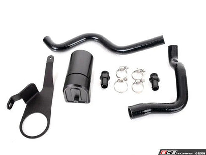 Turner Motorsport Oil Catch Can Kit with Quick-Drain Valve & Hose – BMW M2 F87 N55 PCV Oil Separator, Baffled Crankcase Breather, Blow-By Control, Closed-Loop Catch Tank Upgrade