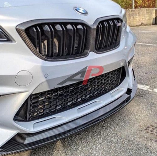 AP Design by Automotive Passion Dry Carbon Fibre (Fiber) Front Splitter / Front Lip / Chin Spoiler / Front Blade for BMW M2 Competition F87 M2C (2018-2024) – OEM Style Pre-Preg Carbon Bumper Lip Air Dam / Lower Valance, Direct Bolt-On