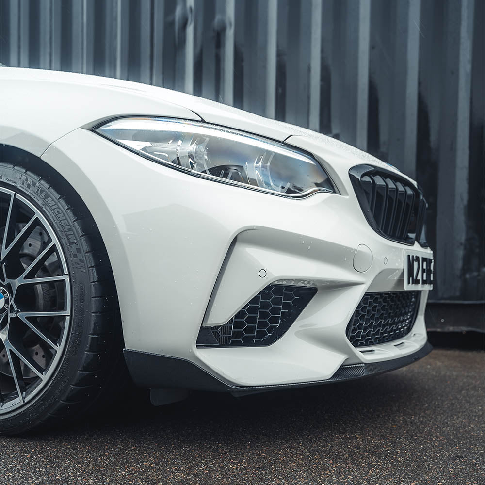 BMW M2 Competition F87 2018+ Carbon Fibre/Carbon Fiber Front Lip Splitter | M Performance MP Style | Front Bumper Lip Chin Spoiler Lower Valance Aero Bumper Extension | M2C | CT Carbon