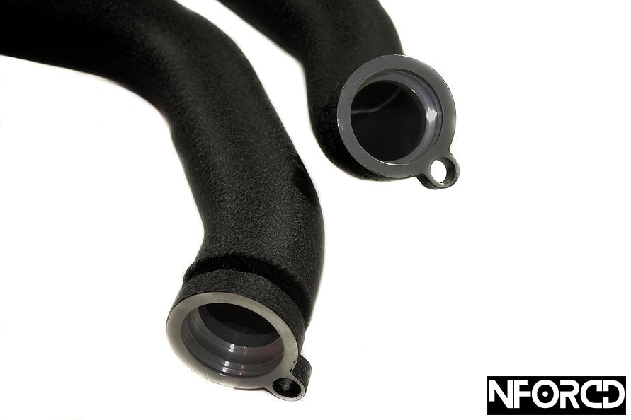 BMW M3/M4 F80 F82 S55 Aluminium Charge & Boost Pipe Hardpipe Kit – Black Powder-Coated, WMI/Water-Methanol Ports, Intercooler/Turbo Outlet to Throttle Body, OEM Replacement, Direct Bolt-On