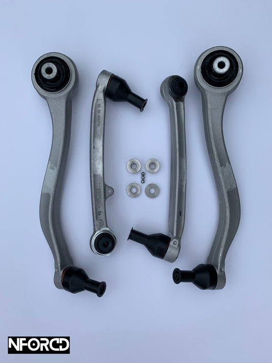 BMW 1 2 3 4 Series Front Control Arms & Tension Struts Kit – M3/M4 Geometry Camber/Caster Upgrade (Wishbones/Thrust Arms) Bolt-On with Spacers & Headlight Levelling Bracket – Fits M135i M140i M235i M240i M340i M440i F20 F21 F22 F23 F30 F31 F32 F36