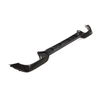 BMW 3 Series G20 Carbon Fibre/Fiber Rear Diffuser Valance - Square Tip Tailpipe - 2019-2021 340i 340d Saloon/Sedan Rear Lower Bumper Trim Splitter Apron Insert OEM+ Gloss Exhaust Surround