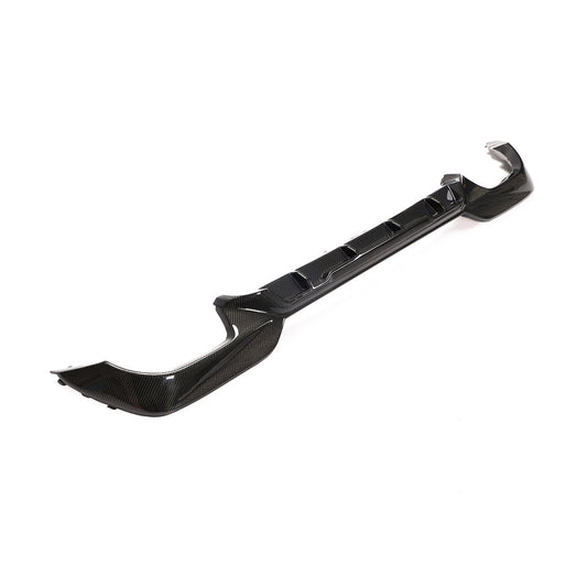 BMW 3 Series G20 Carbon Fibre/Fiber Rear Diffuser Valance - Square Tip Tailpipe - 2019-2021 340i 340d Saloon/Sedan Rear Lower Bumper Trim Splitter Apron Insert OEM+ Gloss Exhaust Surround