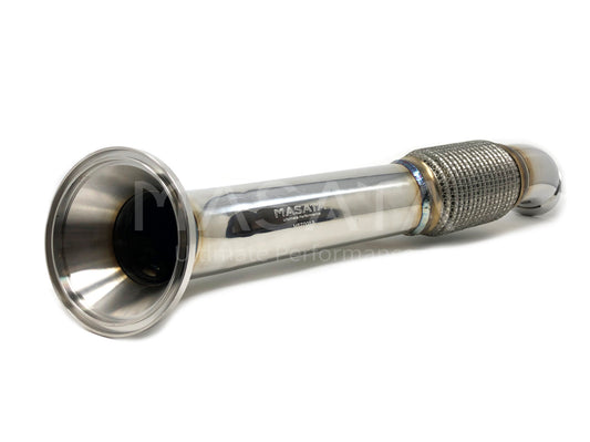 Masata BMW B58 Downpipe Decat (Catless/Cat Delete) SS304 TIG Welded Front Pipe Turbo Outlet - M140i M240i 340i 440i 540i 740i F20 F21 F22 F30 F31 F32 F33 F36 G30 G11 G12 - Stage 2 Ready, Direct Fit, Lifetime Warranty - MST0013