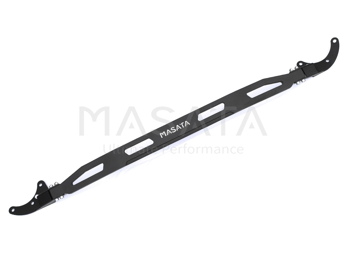 Masata Front Upper Strut Brace/Bar for BMW F20 F21 F22 F23 F30 F31 F32 F33 F36 F87 (M2) - 1, 3 & 4 Series - Fits M135i M140i M240i 316i 318i 320i 328i 335i 340i 435i 440i - 3-Bolt or 5-Bolt - Black Aluminium - xDrive Compatible