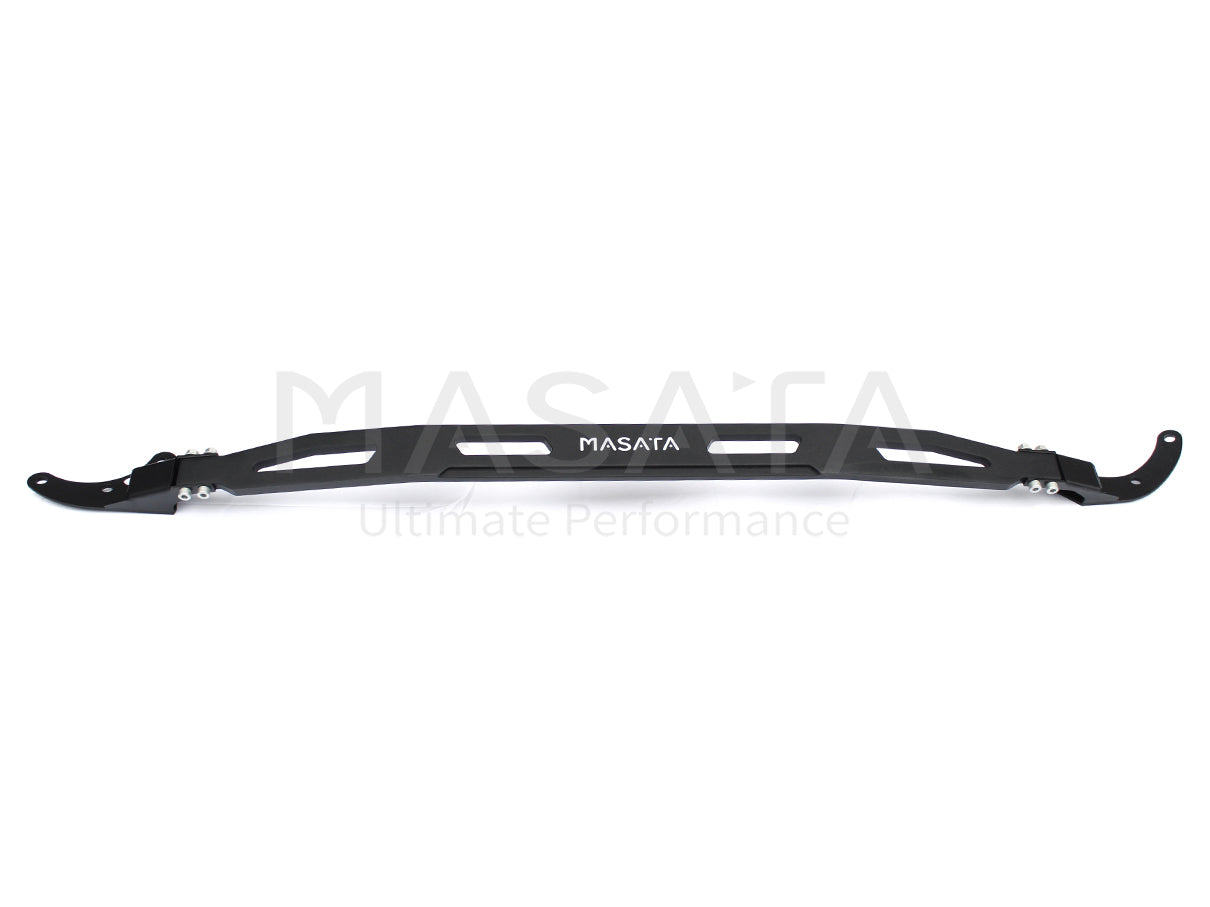 Masata Front Upper Strut Brace/Bar for BMW F20 F21 F22 F23 F30 F31 F32 F33 F36 F87 (M2) - 1, 3 & 4 Series - Fits M135i M140i M240i 316i 318i 320i 328i 335i 340i 435i 440i - 3-Bolt or 5-Bolt - Black Aluminium - xDrive Compatible