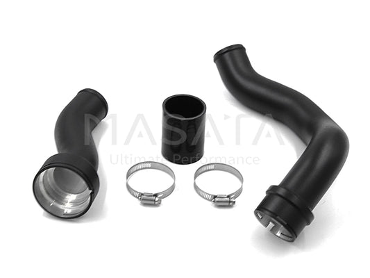Masata Aluminium Charge Air Pipe + Turbo Outlet to Intercooler Boost Pipe Kit for BMW/MINI B38 B48 (F45 F46 F48 F54 F55 F56 F57) - 220i, X1 20i, Cooper/Cooper S - Hard Pipe Upgrade, 1/8 NPT Meth Port, OEM-Fit - MST0070