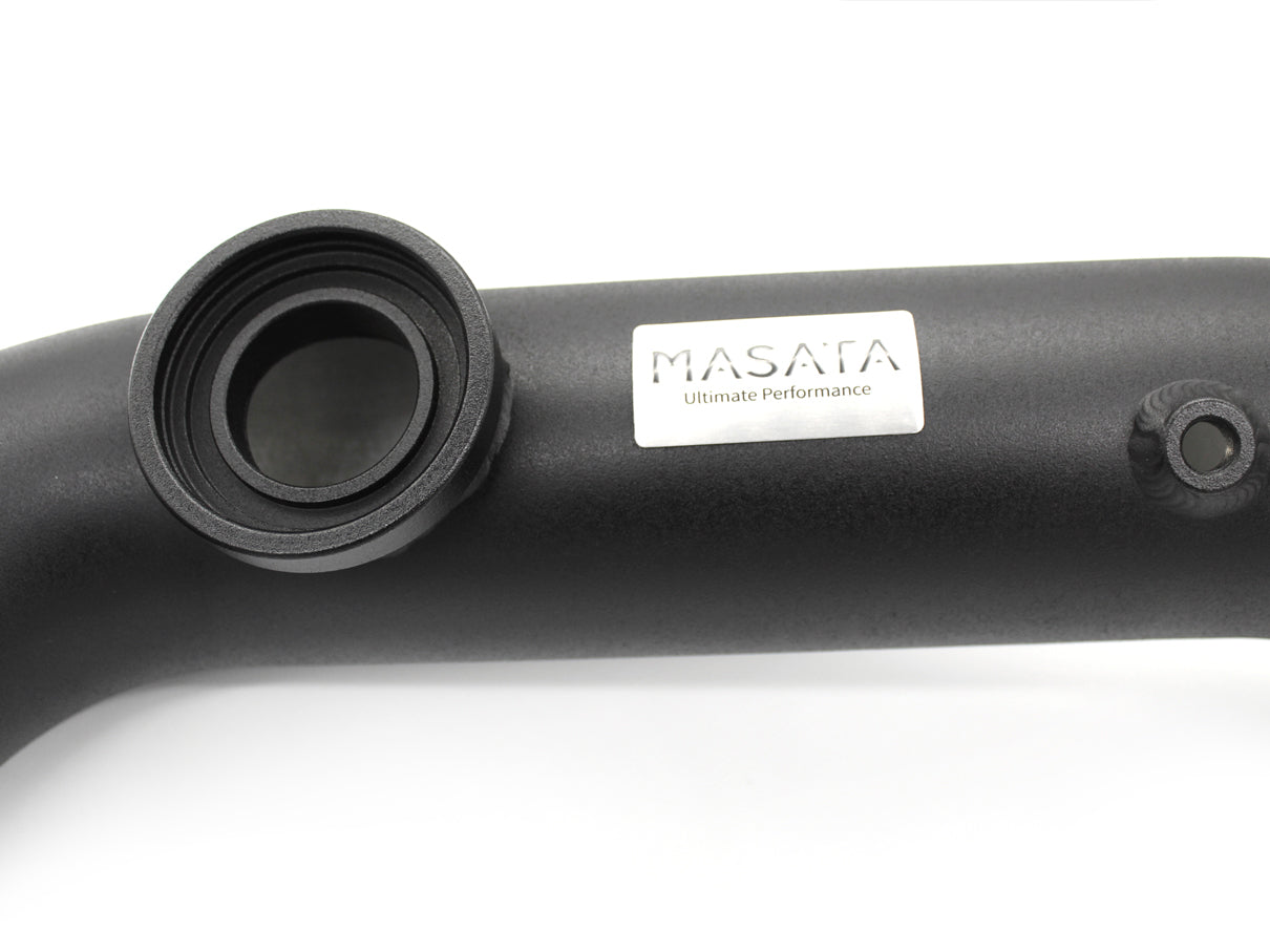 Masata BMW N54 Aluminium Charge Pipe with Genuine HKS BOV (Blow Off Valve) - Fits E82 1M, 135i (E82/E88) & 335i (E90/E91/E92/E93, xDrive) - Black CNC, 1/8 NPT Meth Bung, OEM Fit