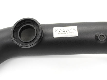 Masata BMW N54 Aluminium Charge Pipe with Genuine HKS BOV (Blow Off Valve) - Fits E82 1M, 135i (E82/E88) & 335i (E90/E91/E92/E93, xDrive) - Black CNC, 1/8 NPT Meth Bung, OEM Fit