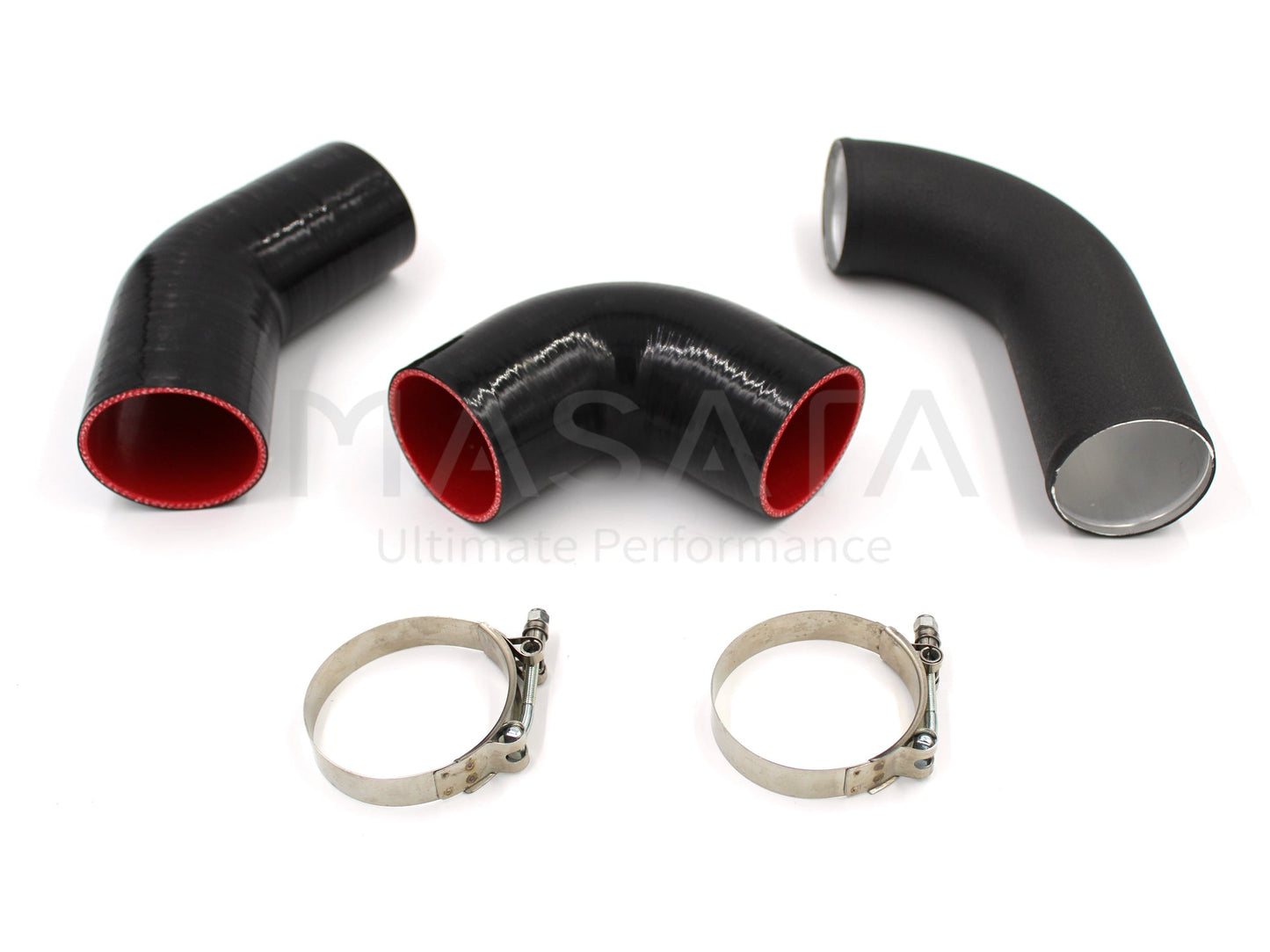 Masata 3" J-Pipe Charge/Boost Pipe for BMW N54/N55 (E82/E88 135i, E90/E91/E92/E93 335i/335xi) - Turbo Outlet/Lower Intercooler Hot-Side Pipe - Fits Masata 7.5" Intercooler - MST0251